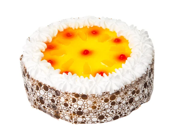 Торт с фруктами изолированы — стоковое фото