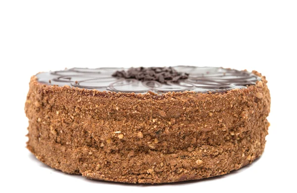 Bolo de chocolate isolado — Fotografia de Stock