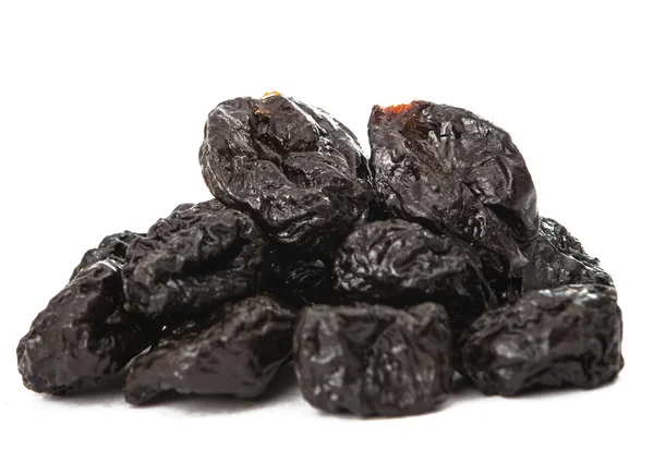 Prunes, figs, dried apricots isolated on white background — Stock Photo, Image