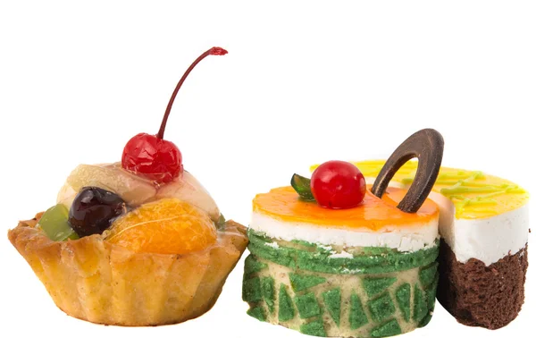 Torte con frutta isolata — Foto Stock