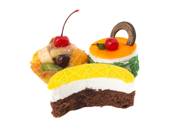 Torte con frutta isolata — Foto Stock