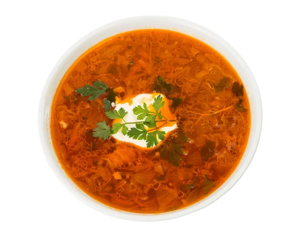 Soup with sour cream — Stock Photo, Image