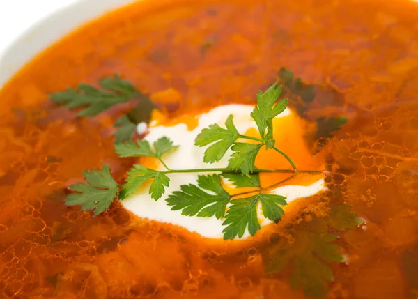 Soup with sour cream — Stock Photo, Image