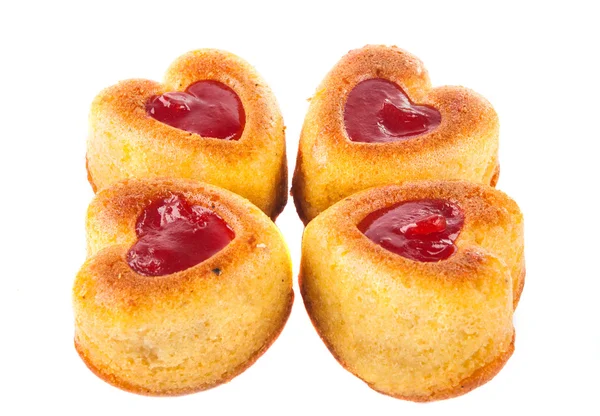 Muffins em forma de coração — Fotografia de Stock