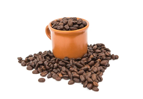 Kawa z filiżanką kawy na białym tle — Zdjęcie stockowe
