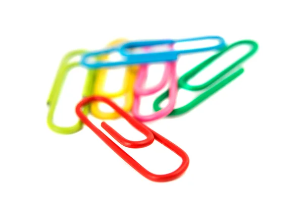 Multi-colored paper clips Royalty Free Stock Photos