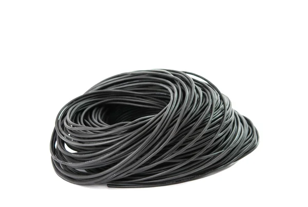 Schwarzes Kabel isoliert — Stockfoto