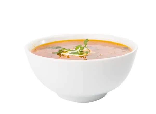 Soup with sour cream isolated — Stock Photo, Image