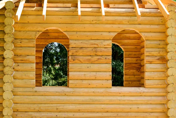 Frammento di una casa in legno — Foto Stock
