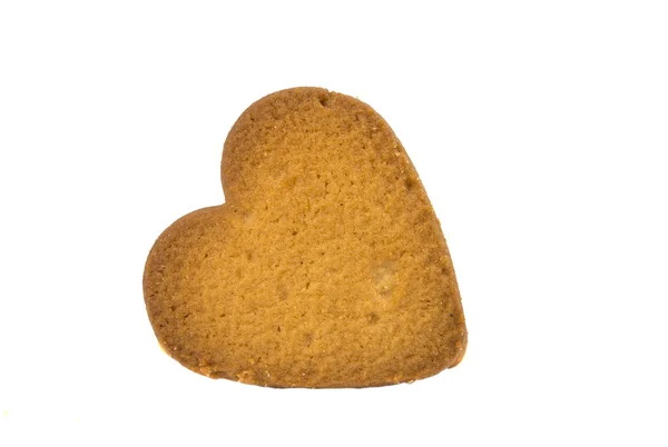 Peperkoek hart geïsoleerd — Stockfoto