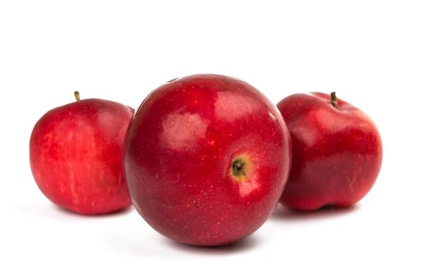 Czerwony dojrzałe jabłko na białym tle — Zdjęcie stockowe