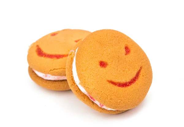 Biscoitos sorridentes isolados — Fotografia de Stock