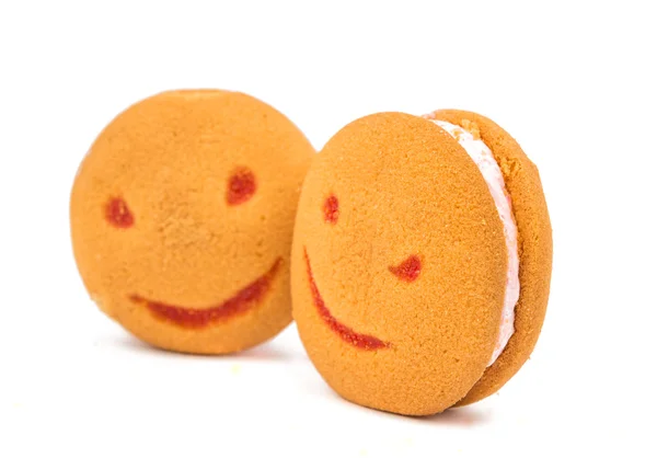 Cookies souriants isolés — Photo