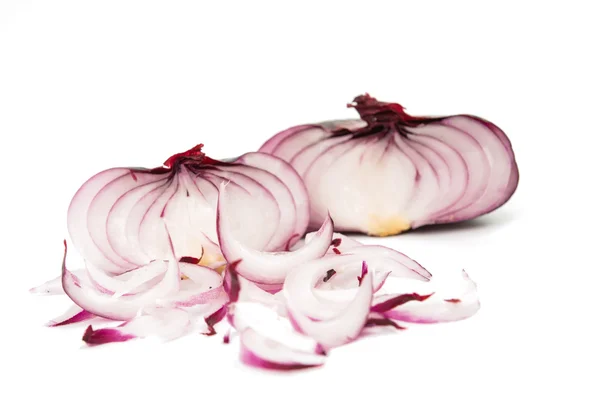 Red sliced onion isolated — Stock Photo, Image