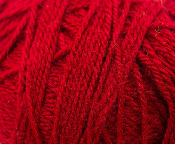 Κόκκινο μάλλινο νήμα closeup — Φωτογραφία Αρχείου
