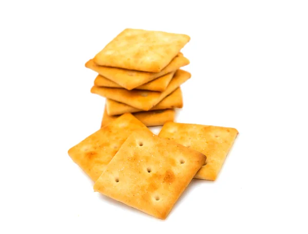 Zoute crackers geïsoleerd — Stockfoto