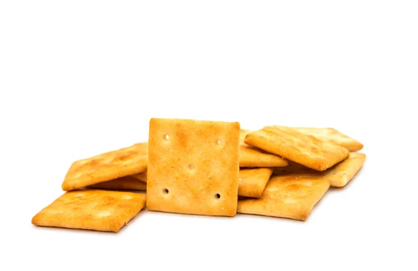 Zoute crackers geïsoleerd — Stockfoto