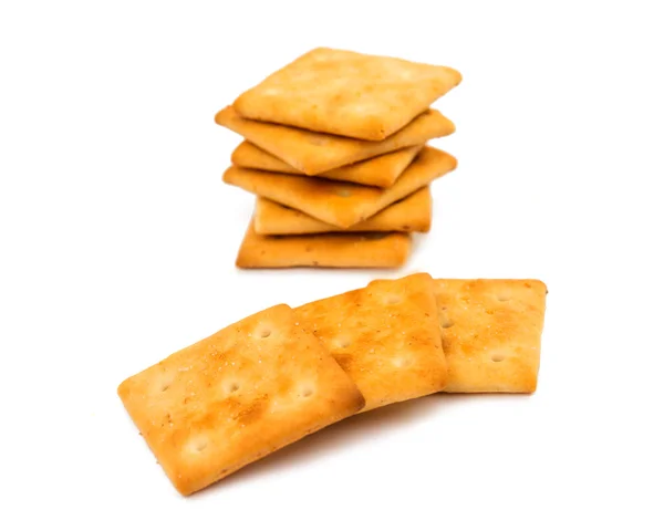 Cracker salati isolati — Foto Stock