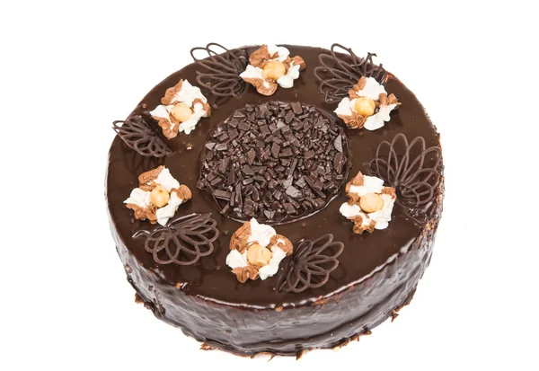 Torta al cioccolato isolata — Foto Stock