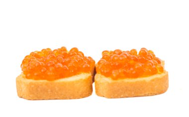 izole kırmızı havyar ile tost