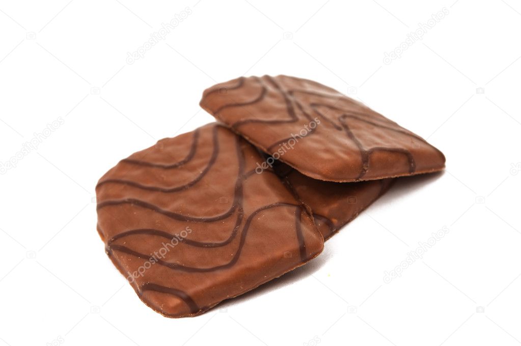 chocolate biscuits isolated