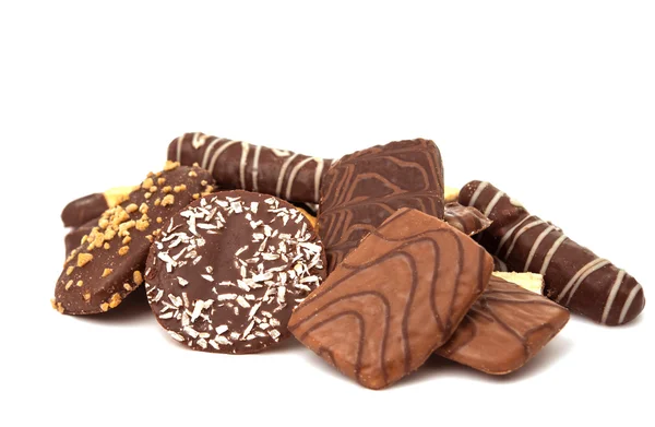 Chocolade koekjes geïsoleerd — Stockfoto