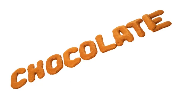 Letras de chocolate isolado — Fotografia de Stock