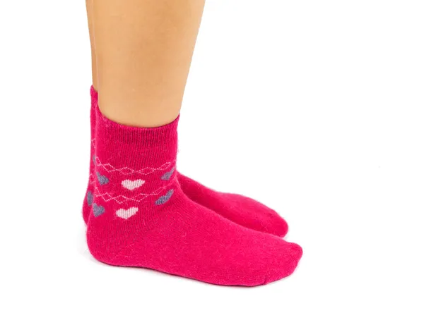 Socks on the feet isolated — Stock Photo, Image