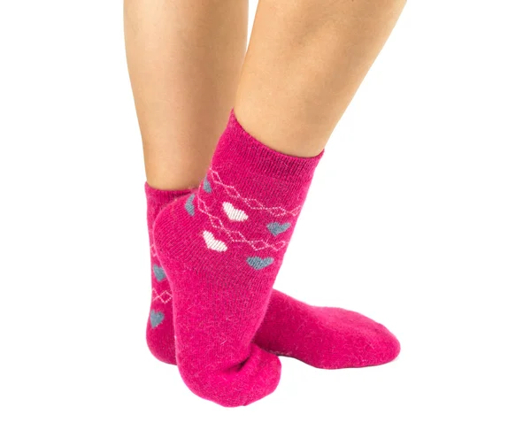 Socks on the feet isolated — Stock Photo, Image