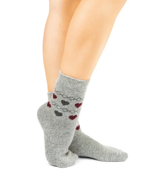 Socks on the feet isolated — Stock Photo, Image