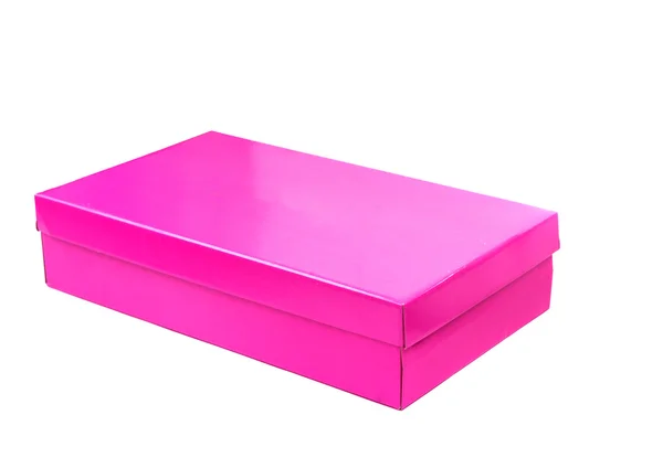 Boîte rose isolée — Photo