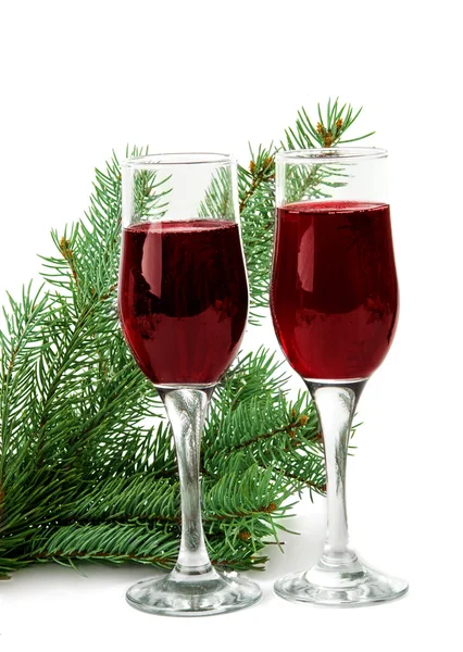 Glasses with red wine isolated — Stock Photo, Image