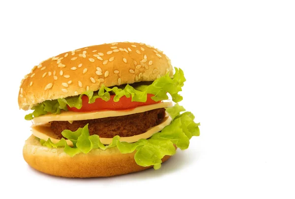 Grote cheeseburger geïsoleerd — Stockfoto