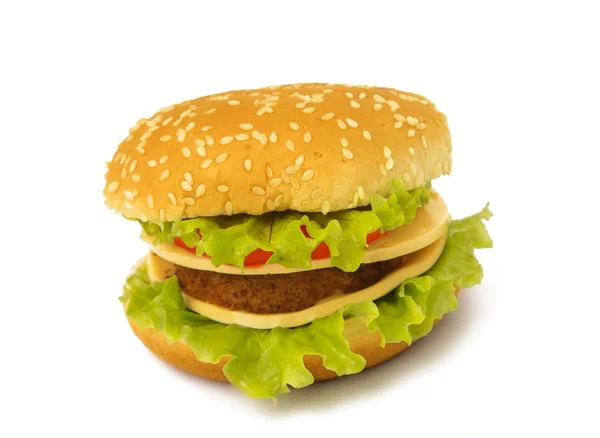 Grote cheeseburger geïsoleerd — Stockfoto