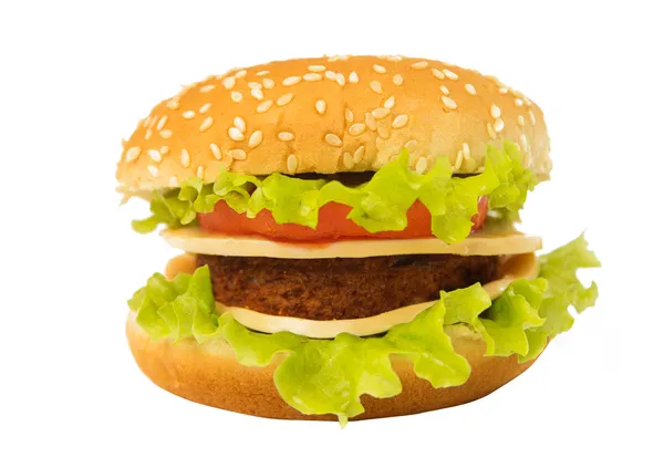 Grande cheeseburger isolado — Fotografia de Stock