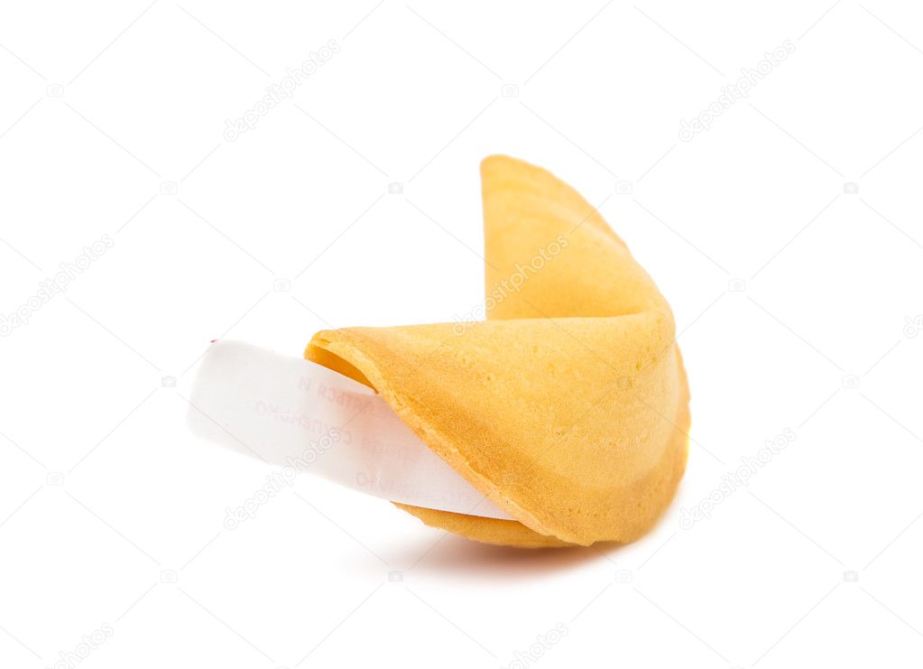 isolated fortune cookie