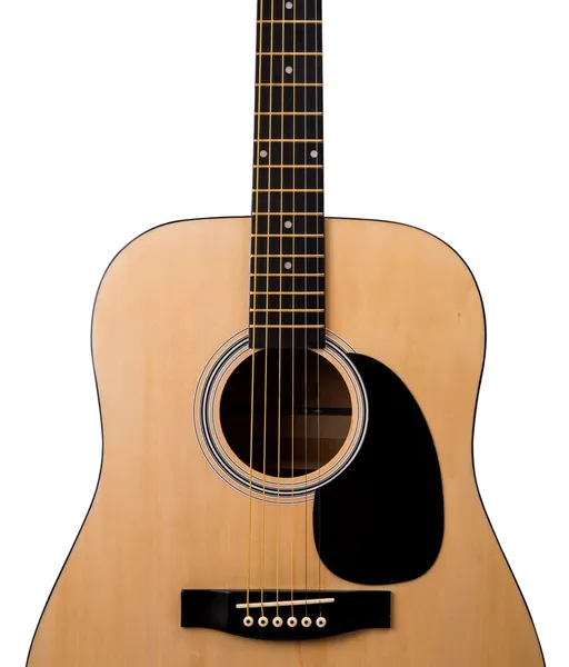Изолированная акустическая гитара — стоковое фото