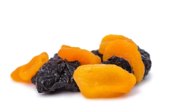 Dried apricots, prunes isolated — Stock Photo, Image