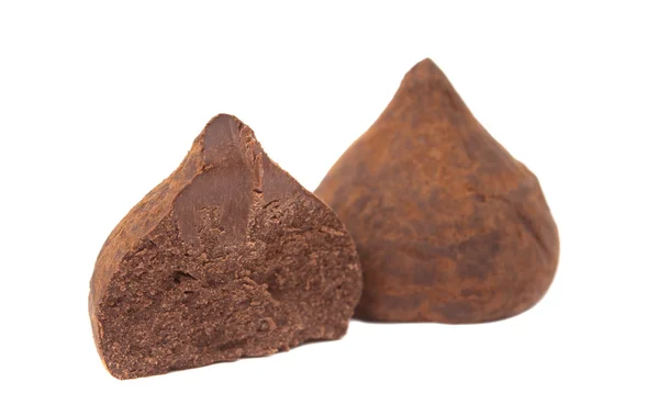 Chocolade truffels geïsoleerd — Stockfoto
