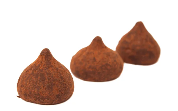 Trufas de chocolate aisladas — Foto de Stock