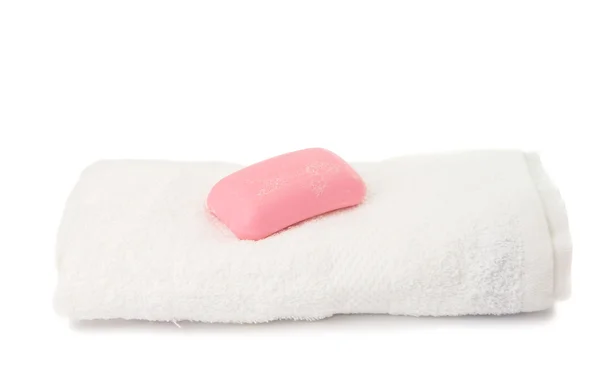 Towel and soap — Stock Photo, Image