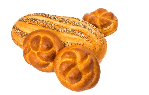 Färskt vitt bröd isolerade — 图库照片