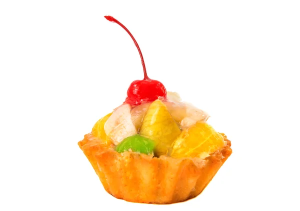 Dessert med frukt isolerade — Stockfoto
