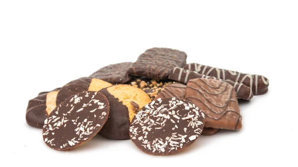 Chocolade koekjes geïsoleerd — Stockfoto