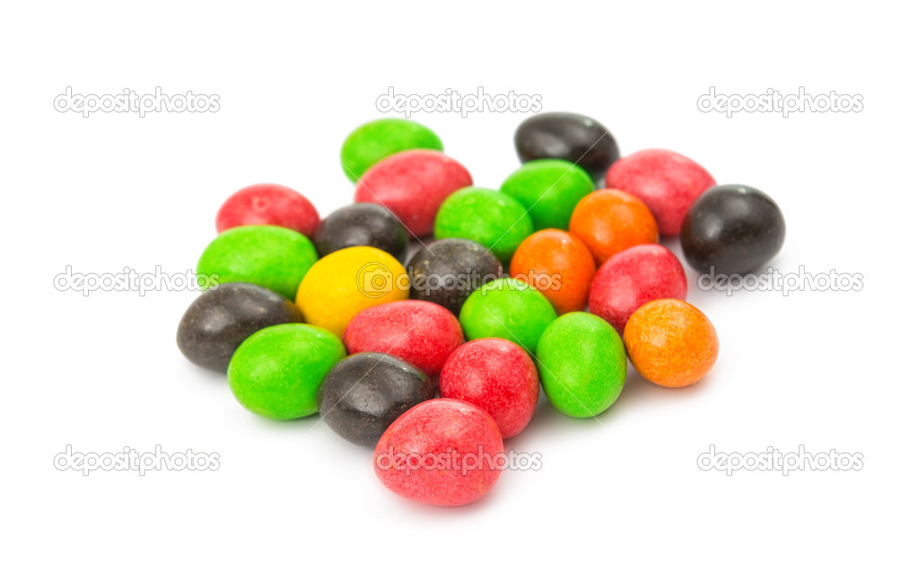 color dragees with peanuts isolated