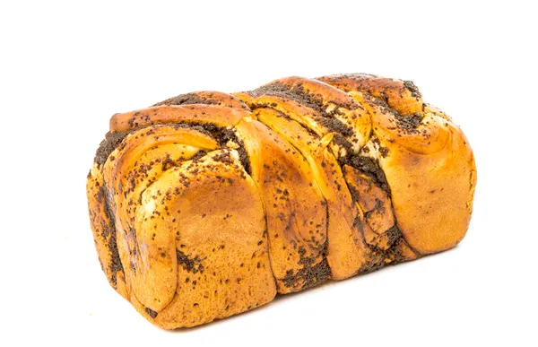 Haşhaş tohumu izole ekmek — Stok fotoğraf