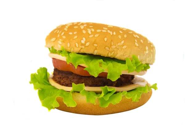 Grande cheeseburger isolado — Fotografia de Stock