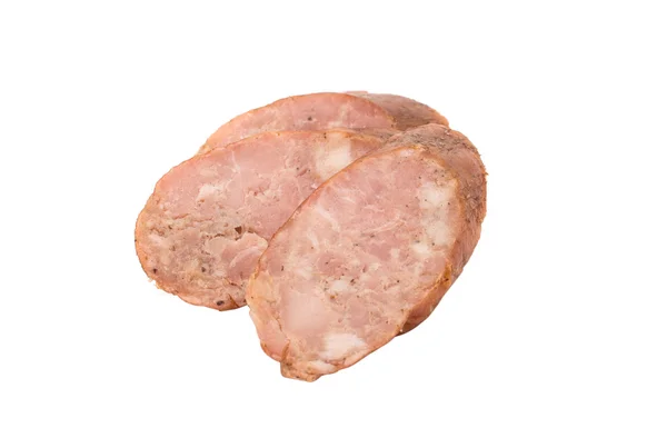 Wędzone mięso na białym tle — Zdjęcie stockowe