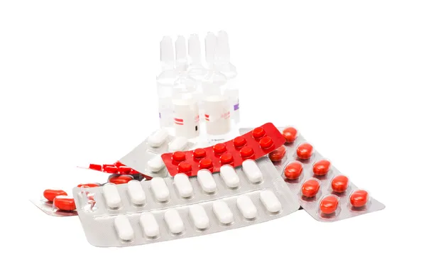Confezione di pillole isolate — Foto Stock