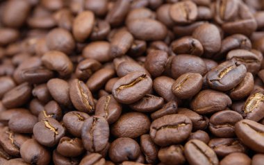 Kahve çekirdekleri yakın plan.